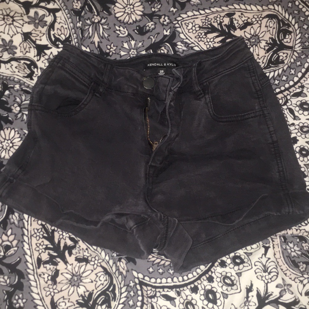 Black high waisted jean shorts